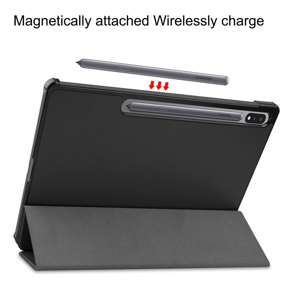 Tri-fold Stand Leather Smart Case for Samsung Galaxy Tab S7+ / S8+