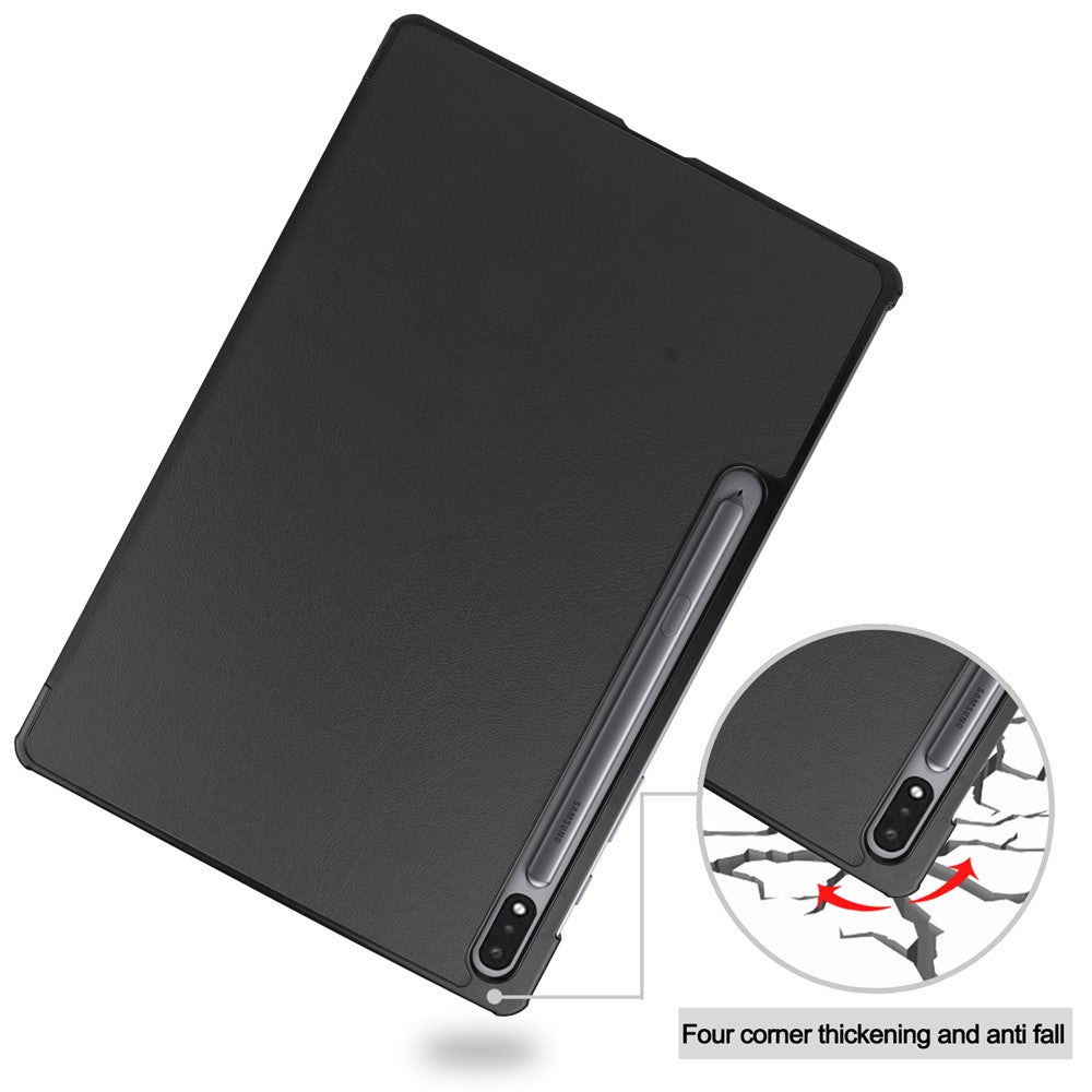 Tri-fold Stand Leather Smart Case for Samsung Galaxy Tab S7+ / S8+