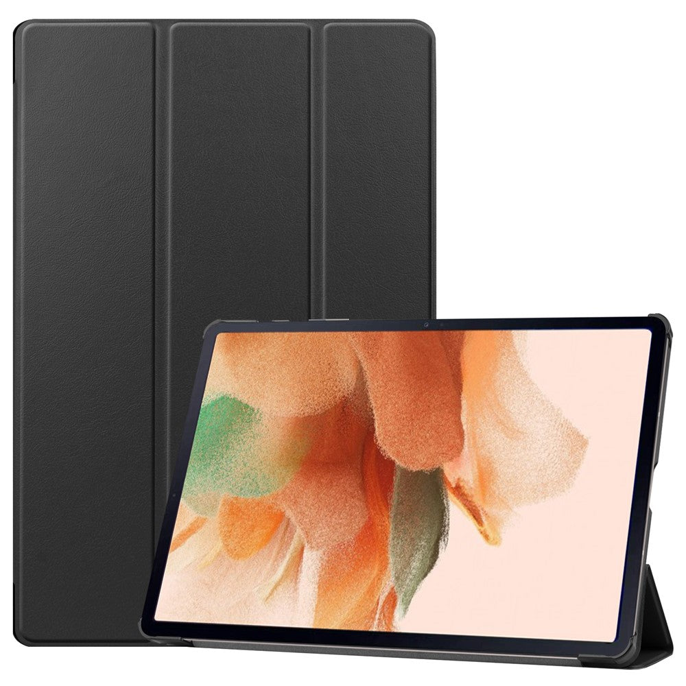 Full Protection Stable Tri-fold Stand Stand Design Leather Case for Samsung Galaxy Tab S7 FE SM-T730/SM-T736