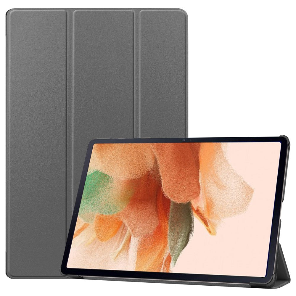 Full Protection Stable Tri-fold Stand Stand Design Leather Case for Samsung Galaxy Tab S7 FE SM-T730/SM-T736