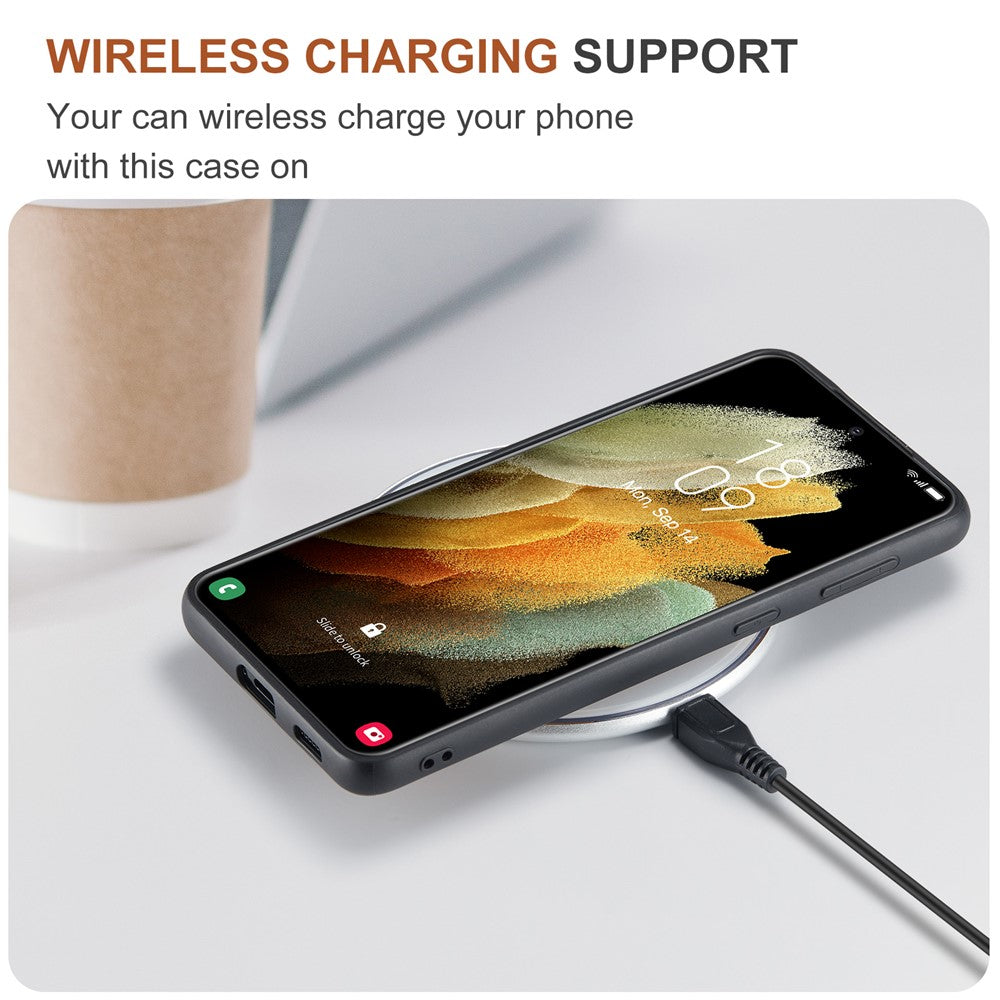 DG.MING M2 Series Magnetic Detachable Wallet Design Hybrid Case with Kickstand for Samsung Galaxy S21+ 5G