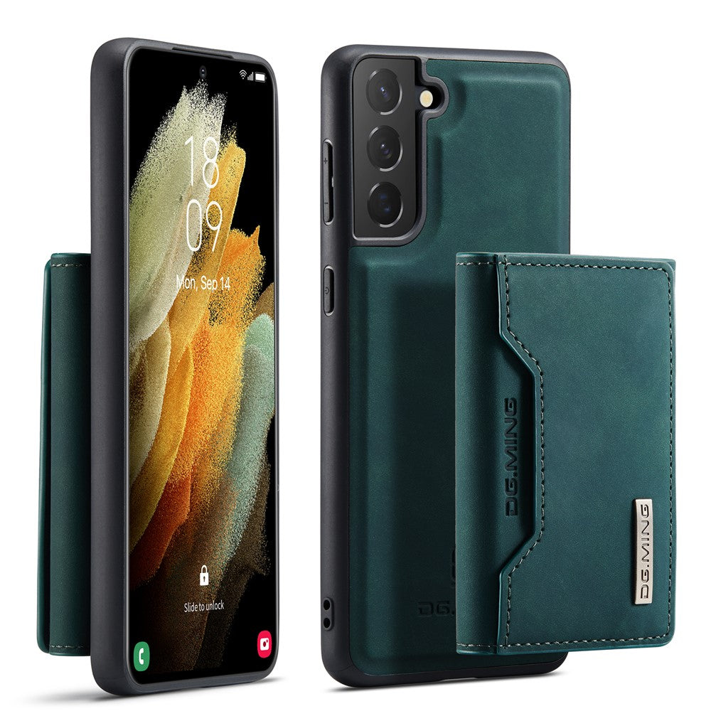 DG.MING M2 Series Magnetic Detachable Wallet Design Hybrid Case with Kickstand for Samsung Galaxy S21+ 5G