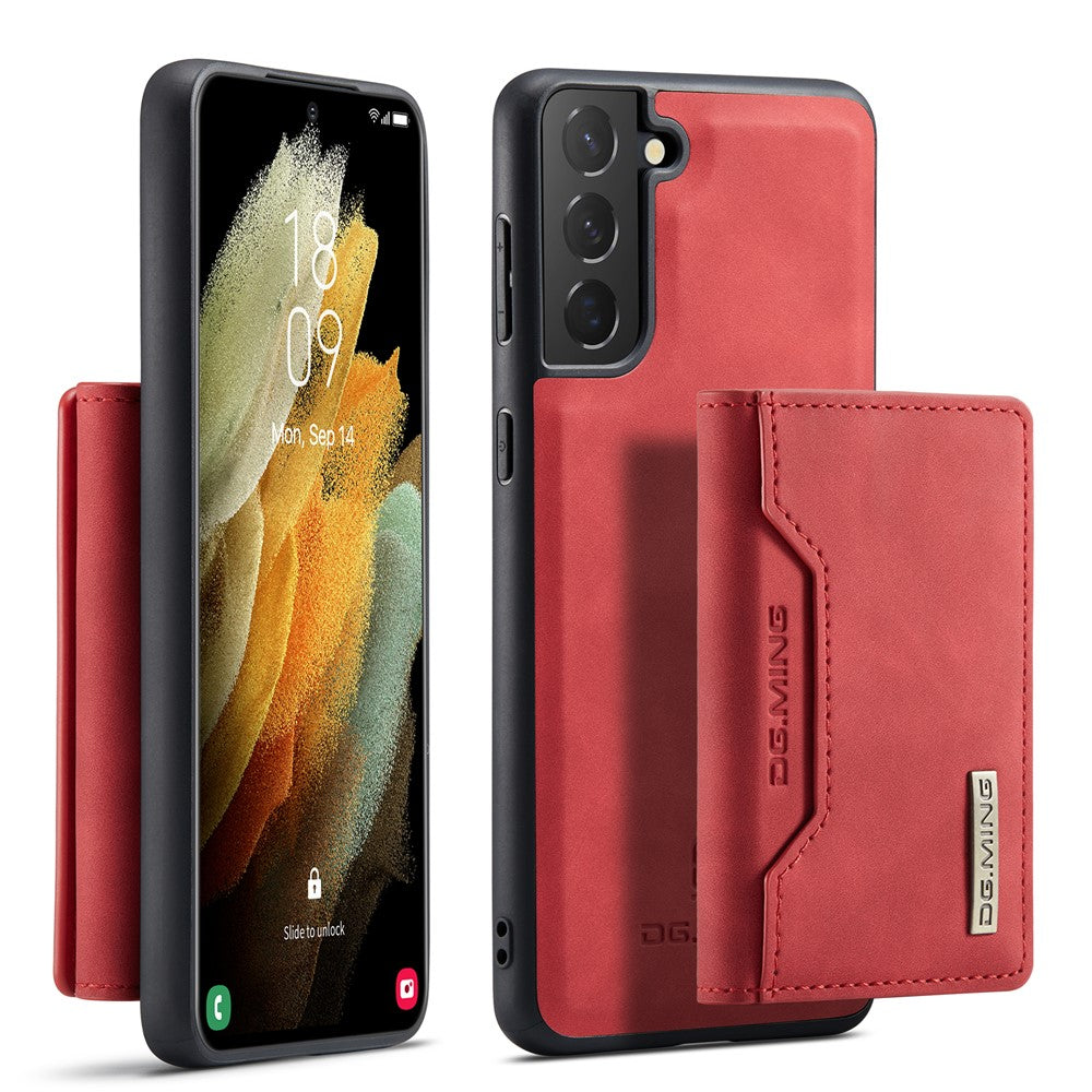 DG.MING M2 Series Magnetic Detachable Wallet Design Hybrid Case with Kickstand for Samsung Galaxy S21+ 5G