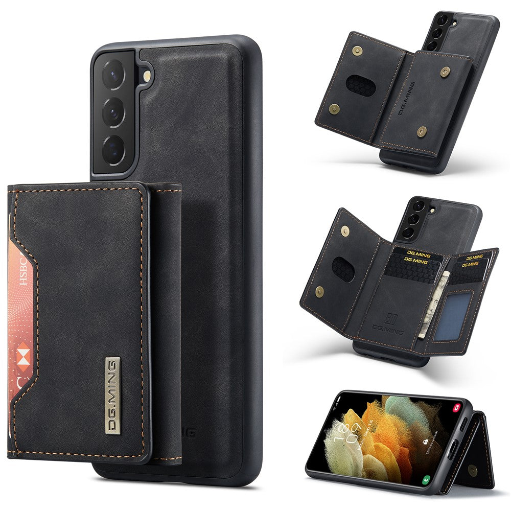 DG.MING M2 Series Detachable 2 in 1 Magnetic Wallet Design Hybrid Case with Kickstand for Samsung Galaxy S21 5G/4G