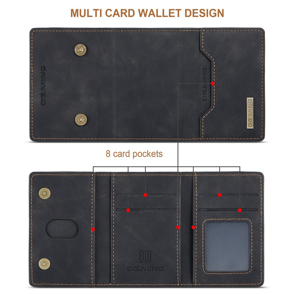 DG.MING M2 Series Detachable Wallet Design Hybrid Case with Kickstand for Samsung Galaxy S21 FE