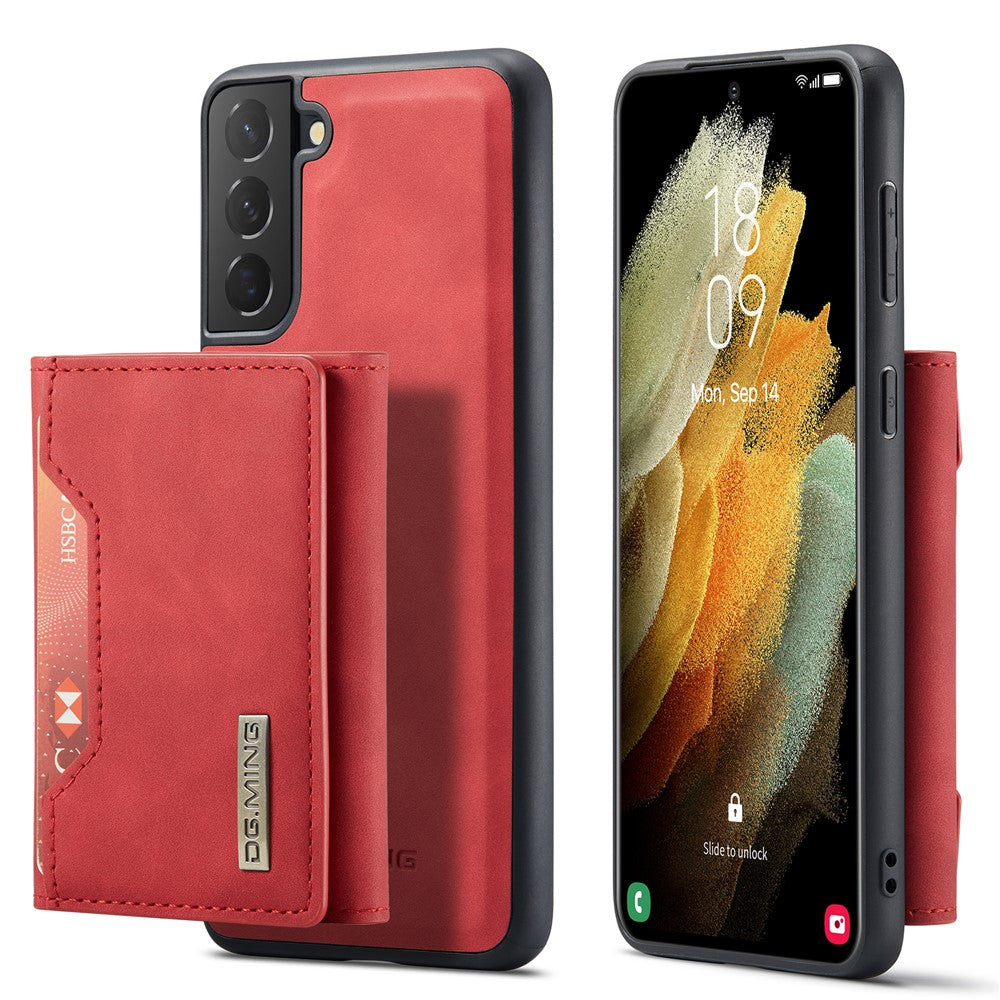 DG.MING M2 Series Detachable Wallet Design Hybrid Case with Kickstand for Samsung Galaxy S21 FE
