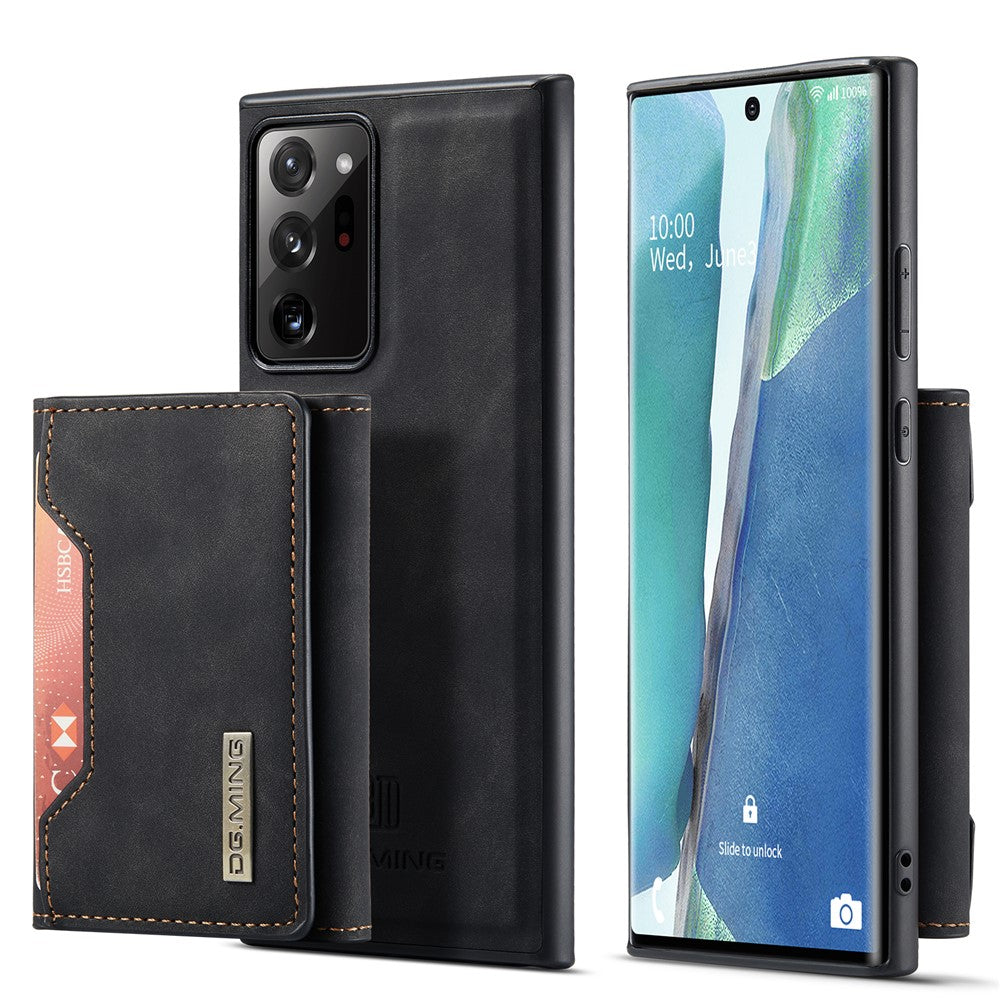 DG.MING M2 Series Magnetic Tri-fold Wallet Kickstand Leather Case for Samsung Galaxy Note20 Ultra/Note20 Ultra 5G