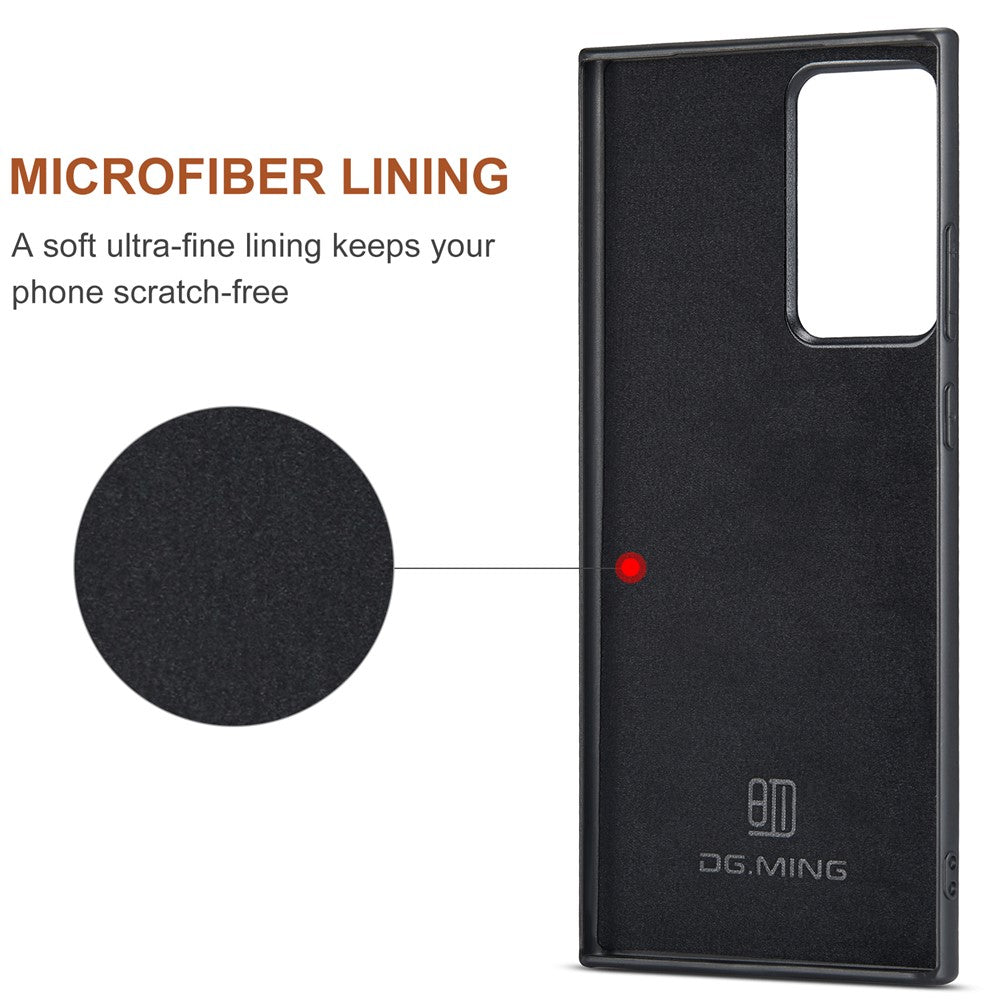 DG.MING M2 Series Magnetic Tri-fold Wallet Kickstand Leather Case for Samsung Galaxy Note20 Ultra/Note20 Ultra 5G