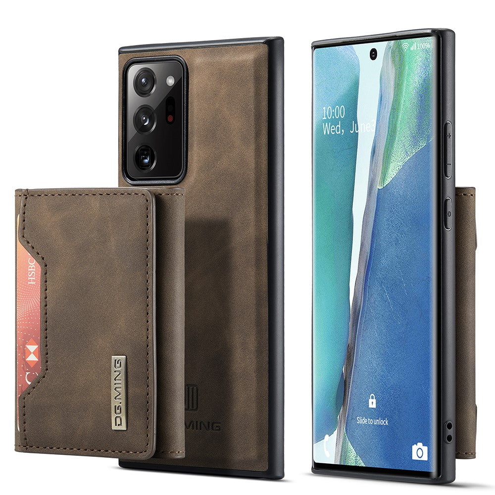 DG.MING M2 Series Magnetic Tri-fold Wallet Kickstand Leather Case for Samsung Galaxy Note20 Ultra/Note20 Ultra 5G