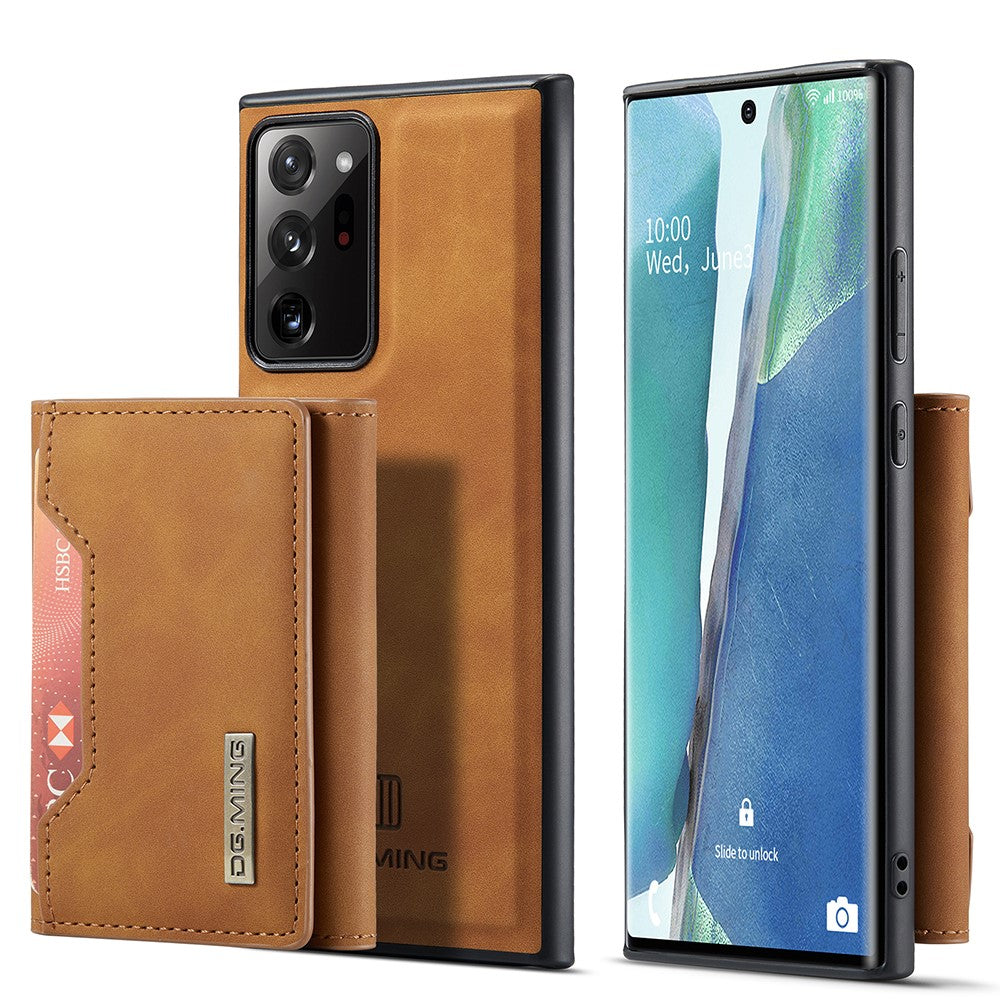 DG.MING M2 Series Magnetic Tri-fold Wallet Kickstand Leather Case for Samsung Galaxy Note20 Ultra/Note20 Ultra 5G