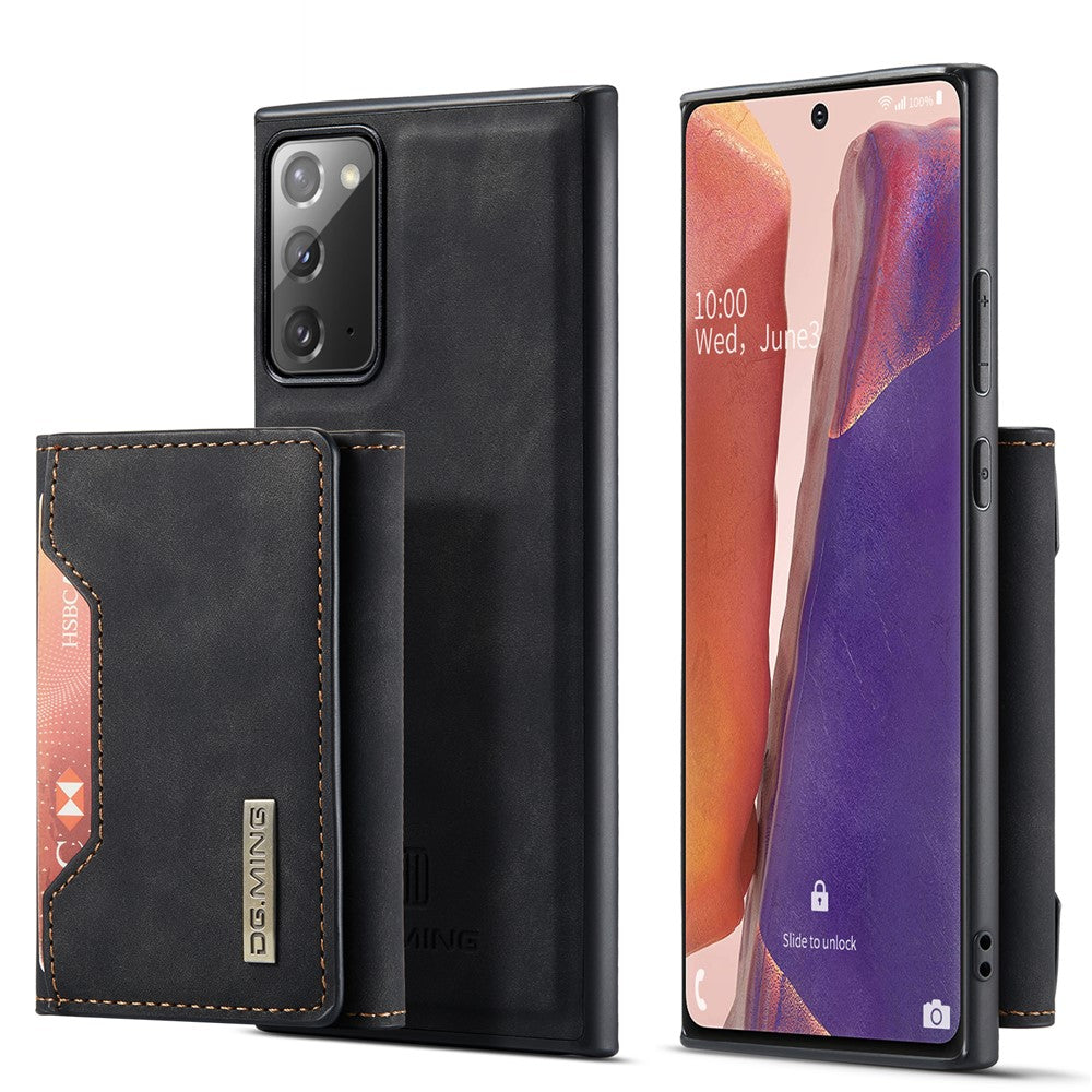 DG.MING M2 Series Tri-fold Wallet Magnetic Kickstand Design Leather Case for Samsung Galaxy Note20 4G/5G