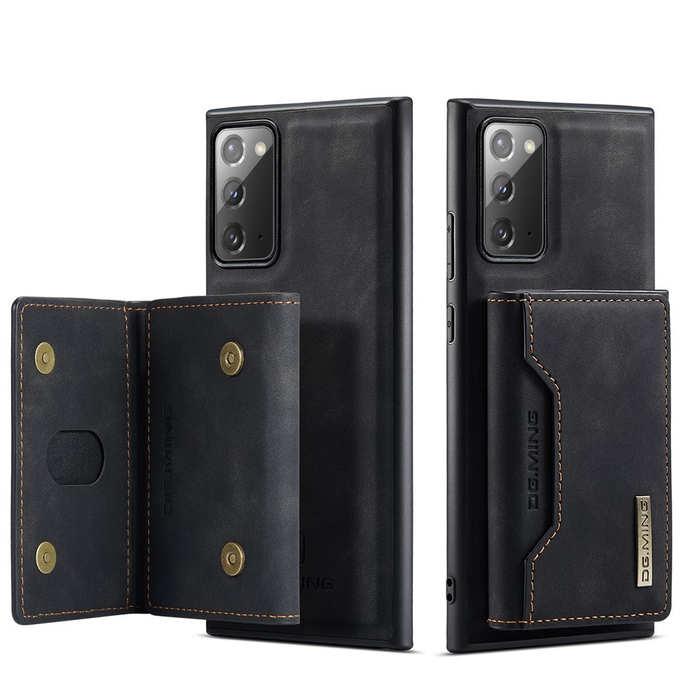 DG.MING M2 Series Tri-fold Wallet Magnetic Kickstand Design Leather Case for Samsung Galaxy Note20 4G/5G