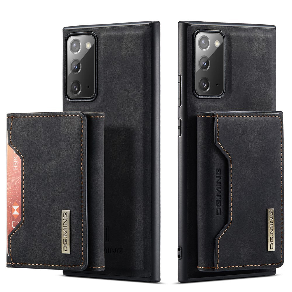 DG.MING M2 Series Tri-fold Wallet Magnetic Kickstand Design Leather Case for Samsung Galaxy Note20 4G/5G