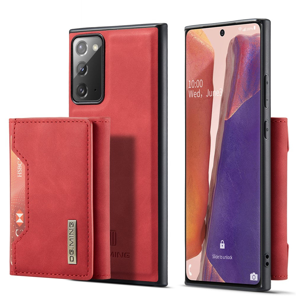 DG.MING M2 Series Tri-fold Wallet Magnetic Kickstand Design Leather Case for Samsung Galaxy Note20 4G/5G