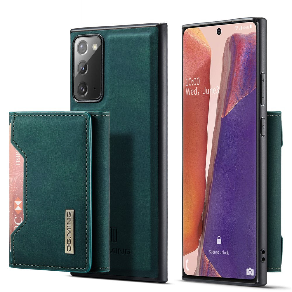 DG.MING M2 Series Tri-fold Wallet Magnetic Kickstand Design Leather Case for Samsung Galaxy Note20 4G/5G