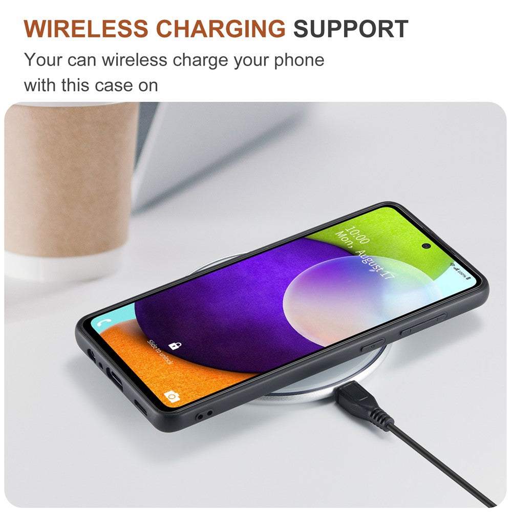 DG.MING M2 Series Anti-fall Tri-fold Wallet Magnetic Kickstand Leather Case for Samsung Galaxy A52 4G/5G / A52s 5G
