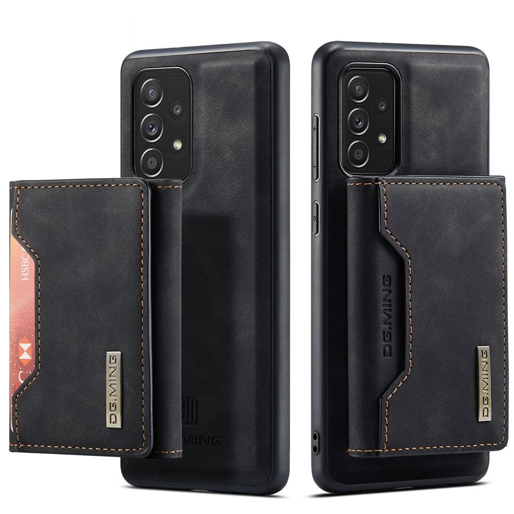DG.MING M2 Series Anti-fall Tri-fold Wallet Magnetic Kickstand Leather Case for Samsung Galaxy A52 4G/5G / A52s 5G