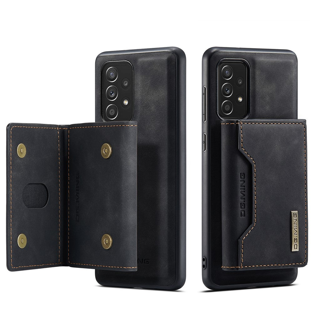 DG.MING M2 Series Anti-fall Tri-fold Wallet Magnetic Kickstand Leather Case for Samsung Galaxy A52 4G/5G / A52s 5G