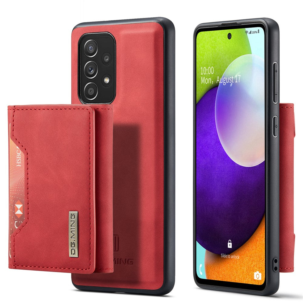 DG.MING M2 Series Anti-fall Tri-fold Wallet Magnetic Kickstand Leather Case for Samsung Galaxy A52 4G/5G / A52s 5G