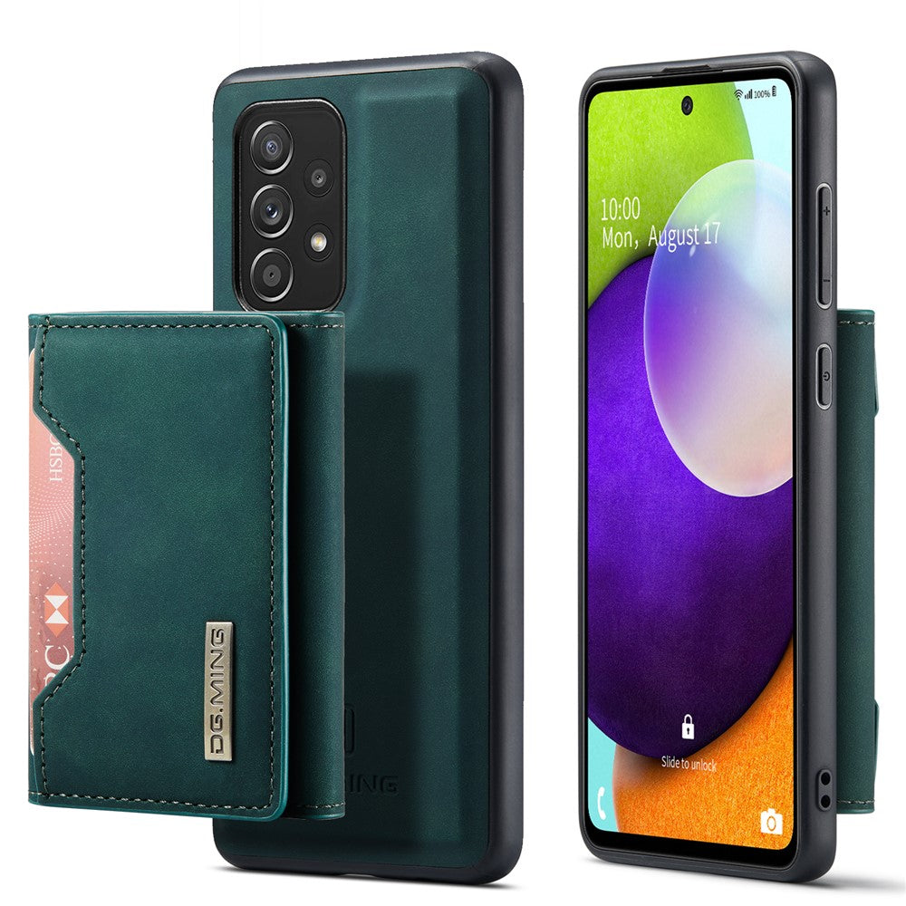 DG.MING M2 Series Anti-fall Tri-fold Wallet Magnetic Kickstand Leather Case for Samsung Galaxy A52 4G/5G / A52s 5G