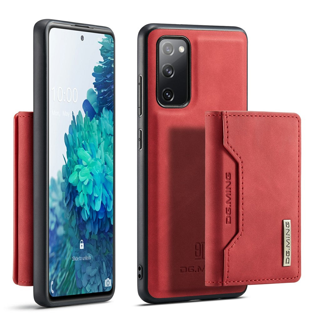 DG.MING M2 Series Magnetic Detachable Hybrid Case with Tri-Fold Wallet Kickstand Design for Samsung Galaxy S20 FE 2022/S20 FE 4G/S20 FE 5G/S20 Lite