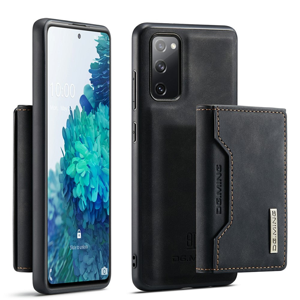 DG.MING M2 Series Magnetic Detachable Hybrid Case with Tri-Fold Wallet Kickstand Design for Samsung Galaxy S20 FE 2022/S20 FE 4G/S20 FE 5G/S20 Lite