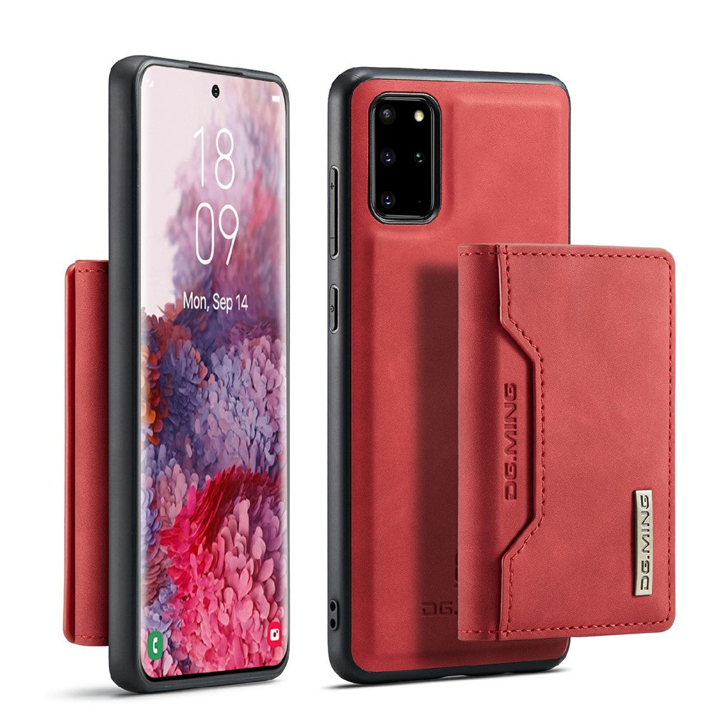 DG.MING M2 Series Anti-drop Magnetic Wallet Design with Kickstand  Leather Coated Hybrid Case for Samsung Galaxy S20 Plus