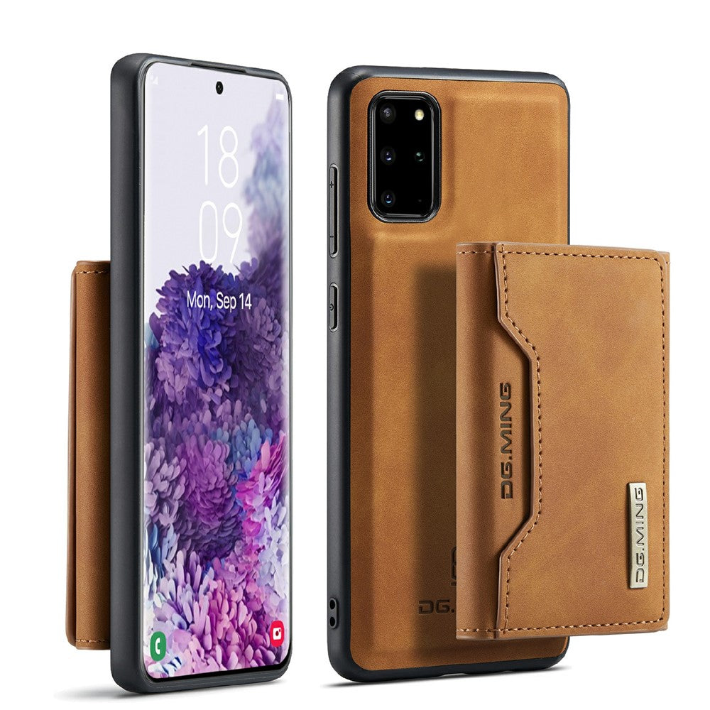 DG.MING M2 Series Anti-drop Magnetic Wallet Design with Kickstand  Leather Coated Hybrid Case for Samsung Galaxy S20 Plus