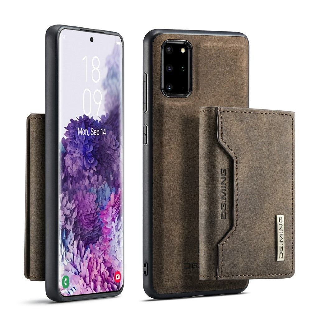 DG.MING M2 Series Anti-drop Magnetic Wallet Design with Kickstand  Leather Coated Hybrid Case for Samsung Galaxy S20 Plus