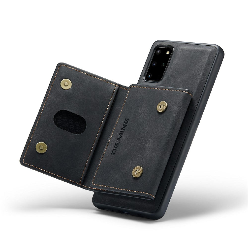 DG.MING M2 Series Anti-drop Magnetic Wallet Design with Kickstand  Leather Coated Hybrid Case for Samsung Galaxy S20 Plus