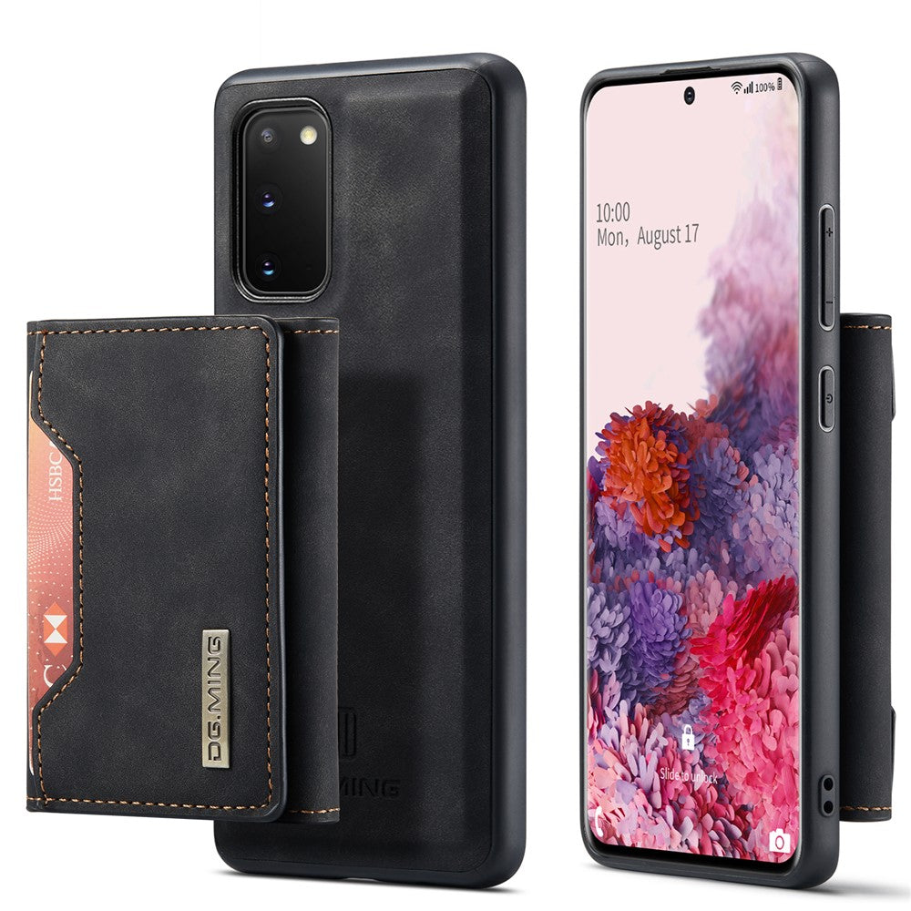 DG.MING M2 Series Wireless Charging Detachable Wallet 2-in-1 Shockproof Hybrid Phone Cover Shell with Horizontal-Viewing Kickstand for Samsung Galaxy S20 4G/S20 5G