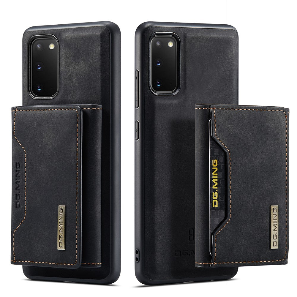 DG.MING M2 Series Wireless Charging Detachable Wallet 2-in-1 Shockproof Hybrid Phone Cover Shell with Horizontal-Viewing Kickstand for Samsung Galaxy S20 4G/S20 5G