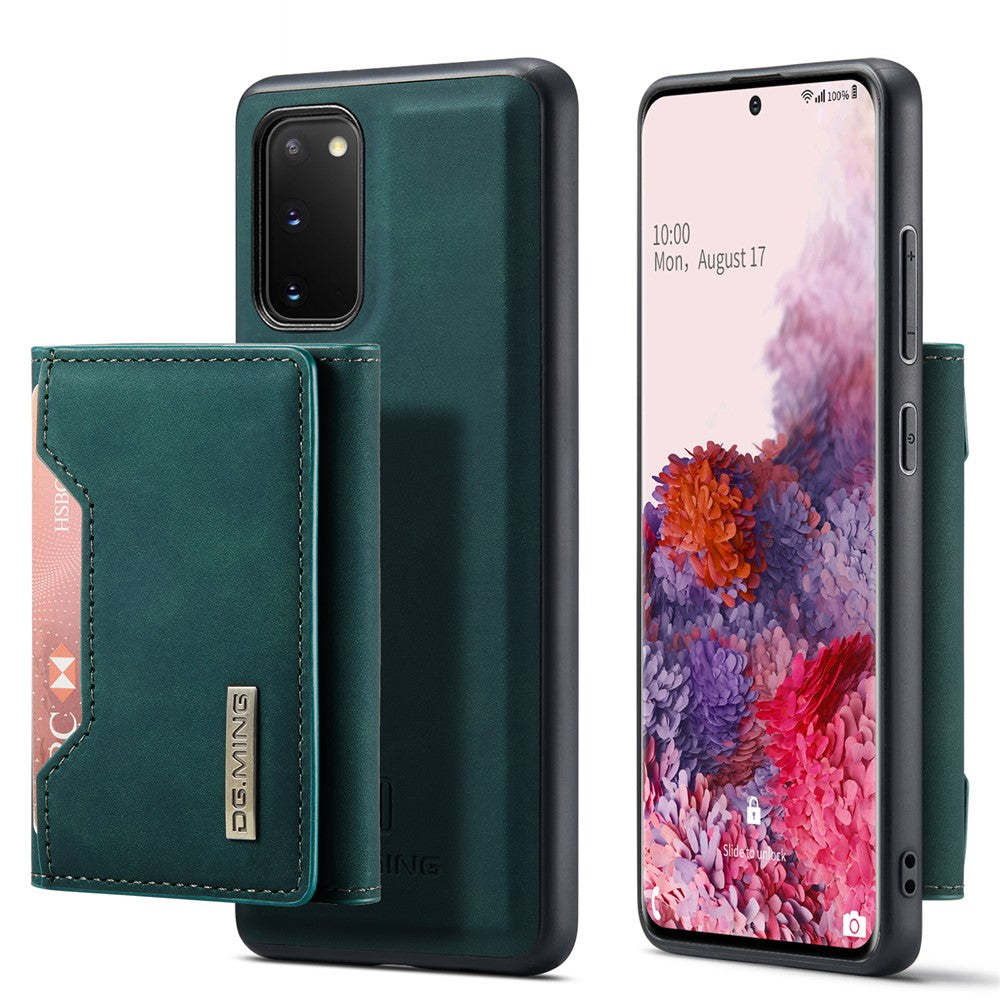 DG.MING M2 Series Wireless Charging Detachable Wallet 2-in-1 Shockproof Hybrid Phone Cover Shell with Horizontal-Viewing Kickstand for Samsung Galaxy S20 4G/S20 5G
