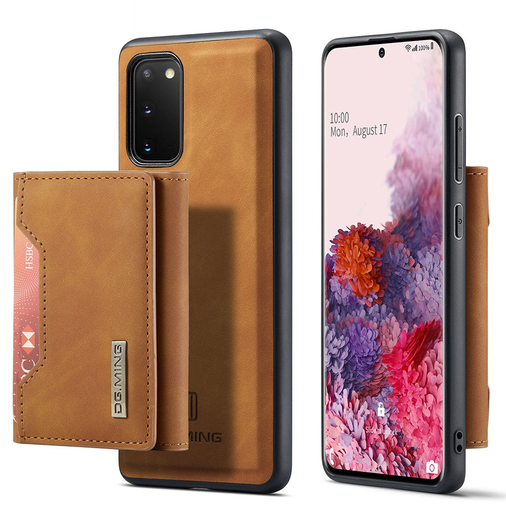 DG.MING M2 Series Wireless Charging Detachable Wallet 2-in-1 Shockproof Hybrid Phone Cover Shell with Horizontal-Viewing Kickstand for Samsung Galaxy S20 4G/S20 5G