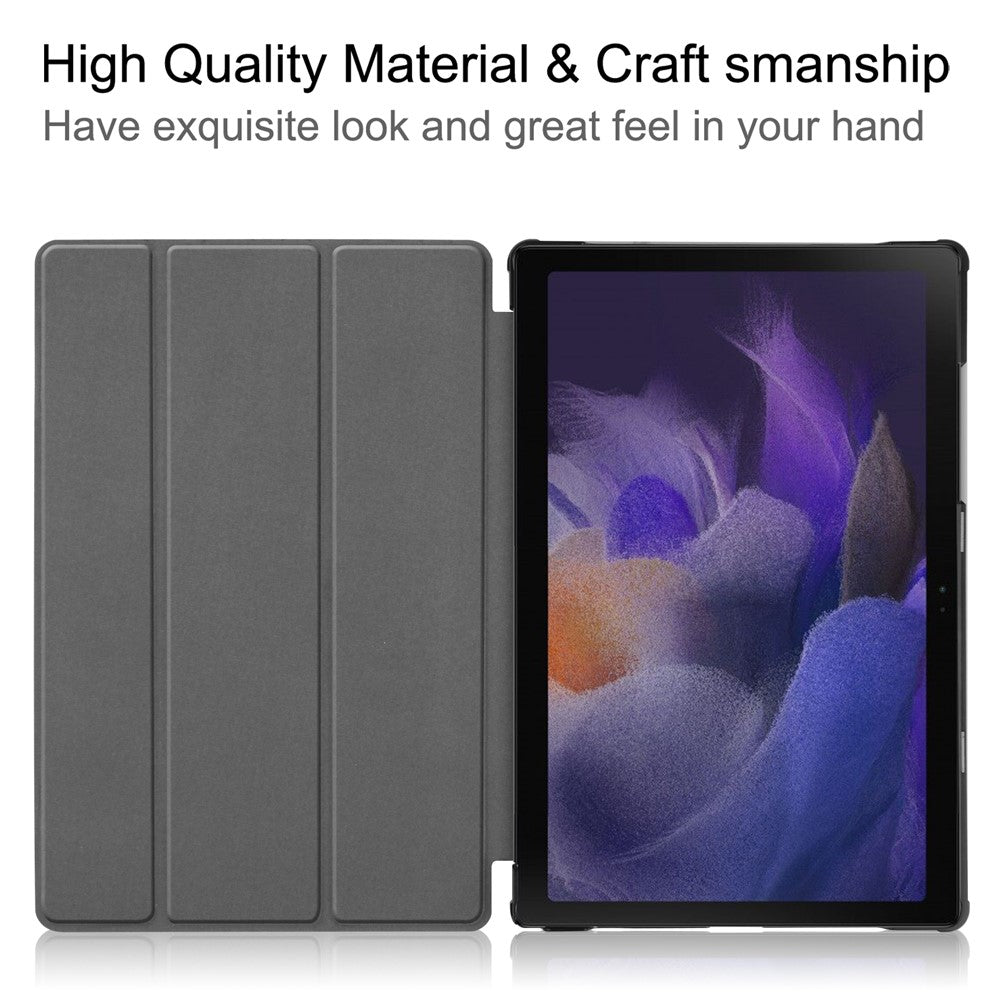 For Samsung Galaxy Tab A8 10.5 (2021) / A8 10.5 (2022) Trifold Stand PU Leather Hard PC Inner Shockproof Protective Tablet Cover