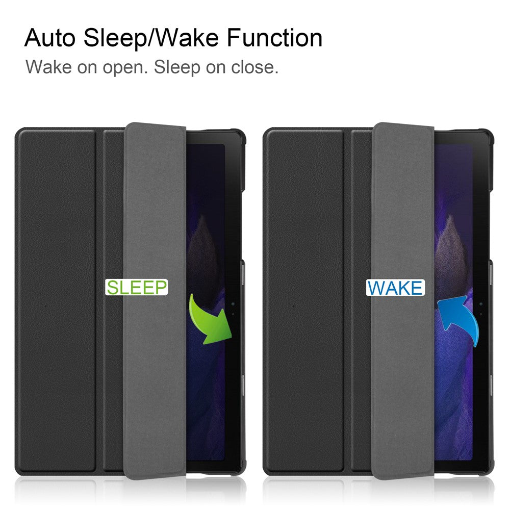 For Samsung Galaxy Tab A8 10.5 (2021) / A8 10.5 (2022) Trifold Stand PU Leather Hard PC Inner Shockproof Protective Tablet Cover