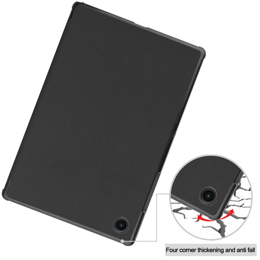 For Samsung Galaxy Tab A8 10.5 (2021) / A8 10.5 (2022) Trifold Stand PU Leather Hard PC Inner Shockproof Protective Tablet Cover