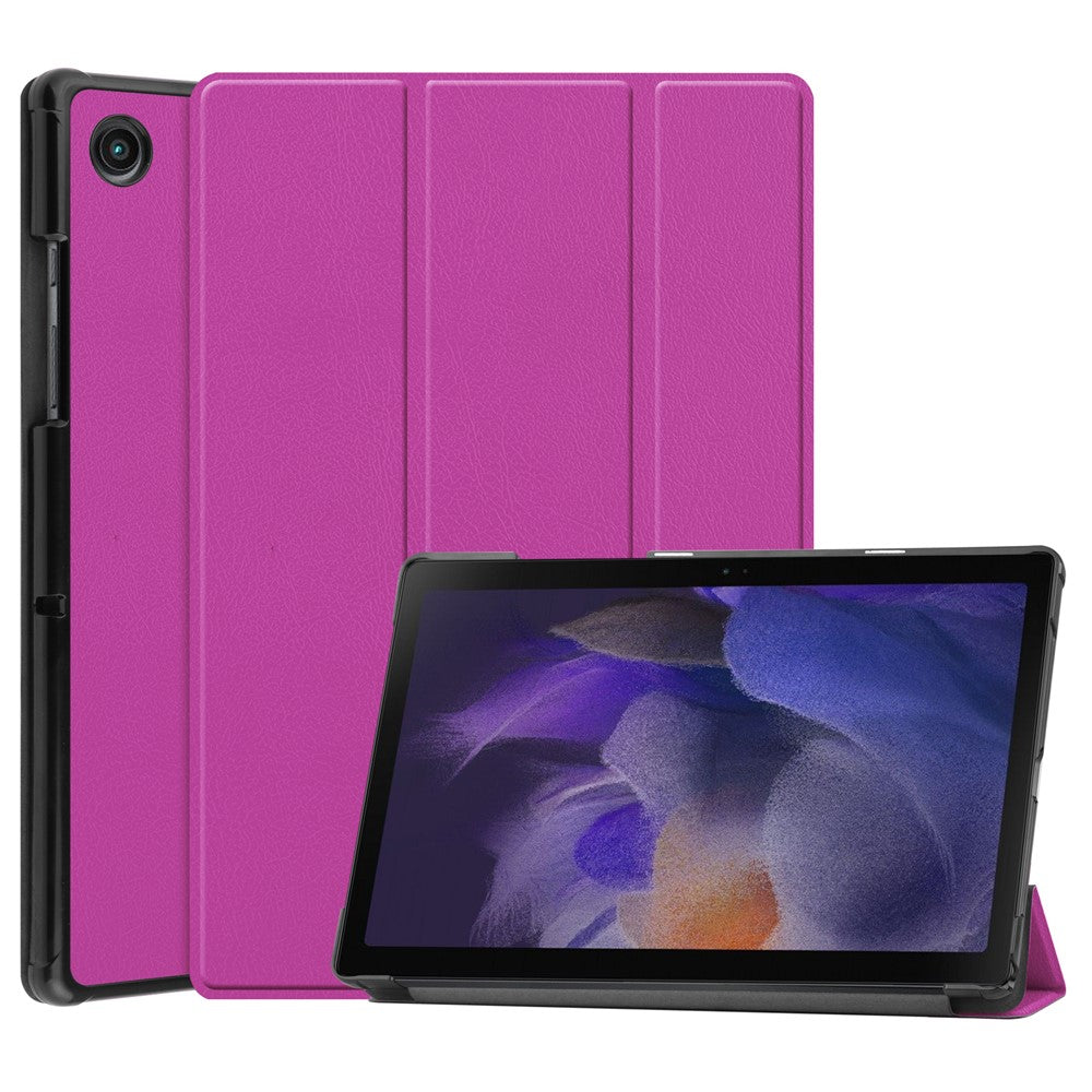 For Samsung Galaxy Tab A8 10.5 (2021) / A8 10.5 (2022) Trifold Stand PU Leather Hard PC Inner Shockproof Protective Tablet Cover