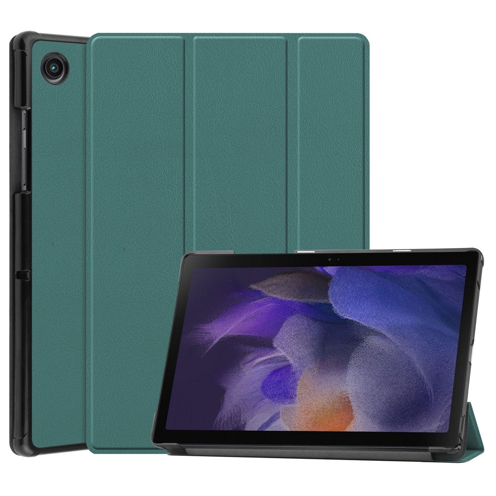 For Samsung Galaxy Tab A8 10.5 (2021) / A8 10.5 (2022) Trifold Stand PU Leather Hard PC Inner Shockproof Protective Tablet Cover