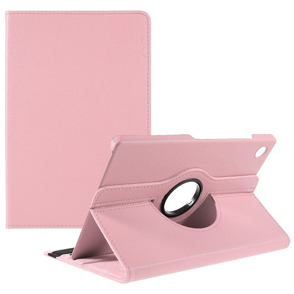 For Samsung Galaxy Tab A8 10.5 (2021) Litchi Texture PU Leather 360 Degree Swivel Stand Protective Tablet Case with Elastic Band