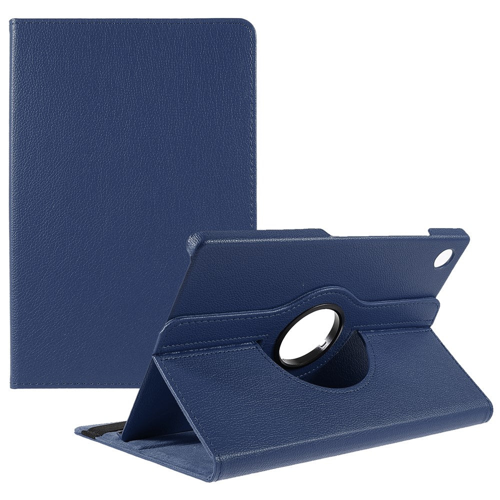 For Samsung Galaxy Tab A8 10.5 (2021) Litchi Texture PU Leather 360 Degree Swivel Stand Protective Tablet Case with Elastic Band