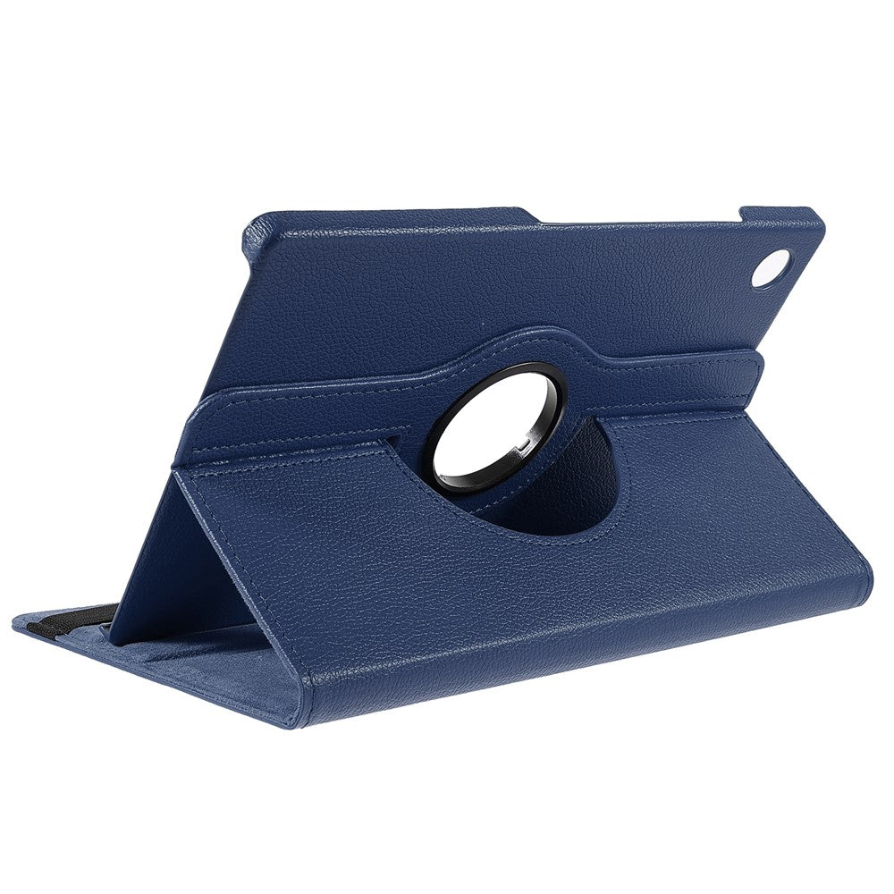 For Samsung Galaxy Tab A8 10.5 (2021) Litchi Texture PU Leather 360 Degree Swivel Stand Protective Tablet Case with Elastic Band