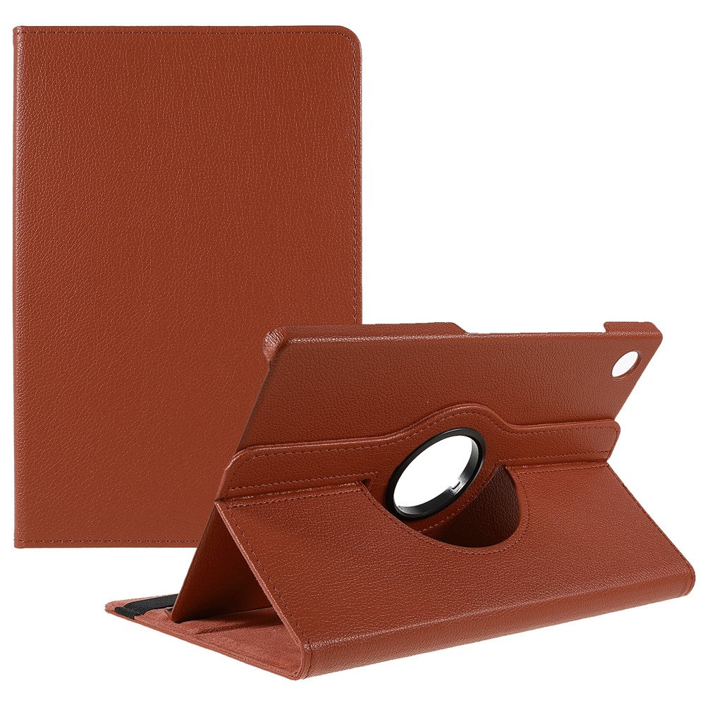 For Samsung Galaxy Tab A8 10.5 (2021) Litchi Texture PU Leather 360 Degree Swivel Stand Protective Tablet Case with Elastic Band