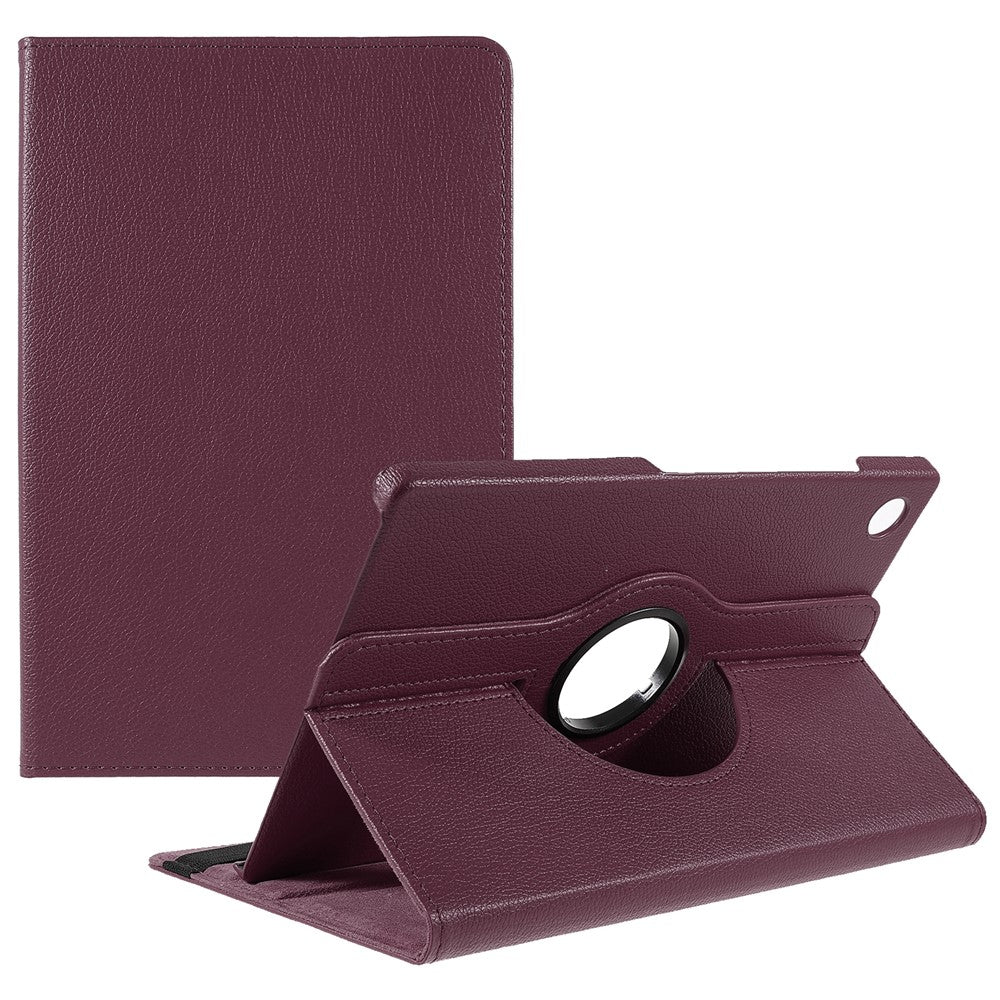 For Samsung Galaxy Tab A8 10.5 (2021) Litchi Texture PU Leather 360 Degree Swivel Stand Protective Tablet Case with Elastic Band