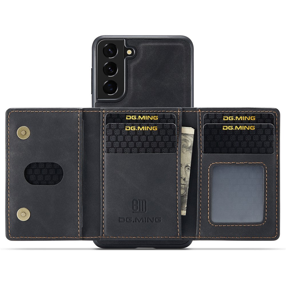 DG.MING M2 Series Wireless Charging Shockproof Phone Protective Cover Detachable 2-in-1 Wallet Phone Case for Samsung Galaxy S22+ 5G