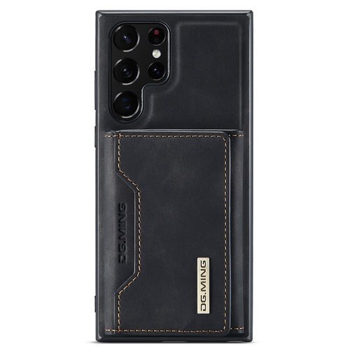 DG.MING M2 Series Anti-fall Magnetic 2-in-1 Wallet Phone Case Shockproof Phone Protector Support Wireless Charging for Samsung Galaxy S22 Ultra 5G