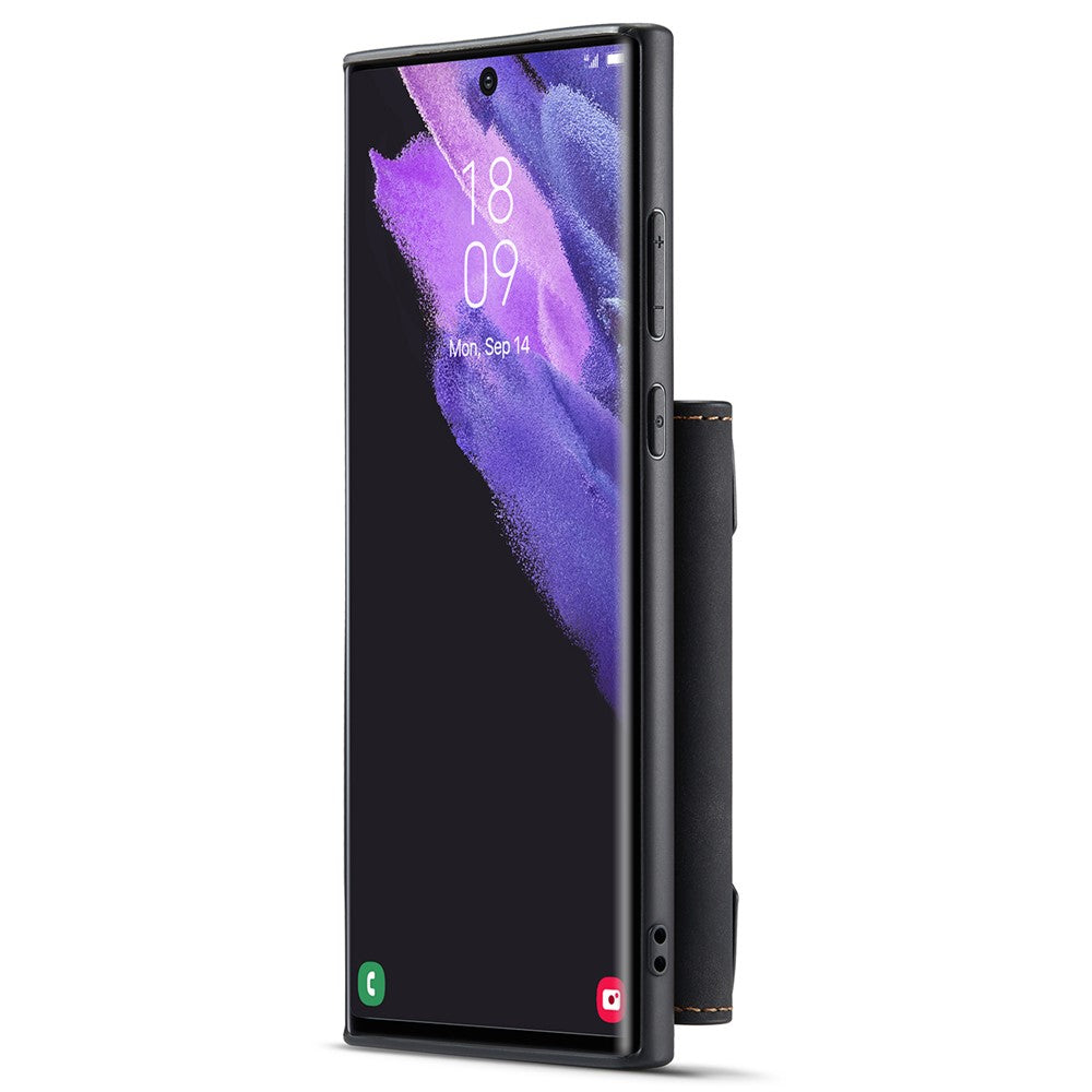 DG.MING M2 Series Anti-fall Magnetic 2-in-1 Wallet Phone Case Shockproof Phone Protector Support Wireless Charging for Samsung Galaxy S22 Ultra 5G