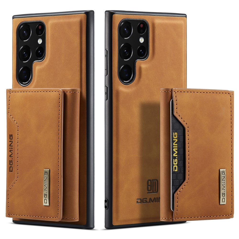 DG.MING M2 Series Anti-fall Magnetic 2-in-1 Wallet Phone Case Shockproof Phone Protector Support Wireless Charging for Samsung Galaxy S22 Ultra 5G