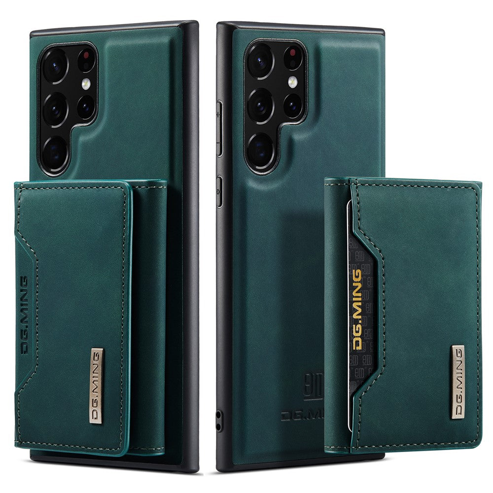 DG.MING M2 Series Anti-fall Magnetic 2-in-1 Wallet Phone Case Shockproof Phone Protector Support Wireless Charging for Samsung Galaxy S22 Ultra 5G