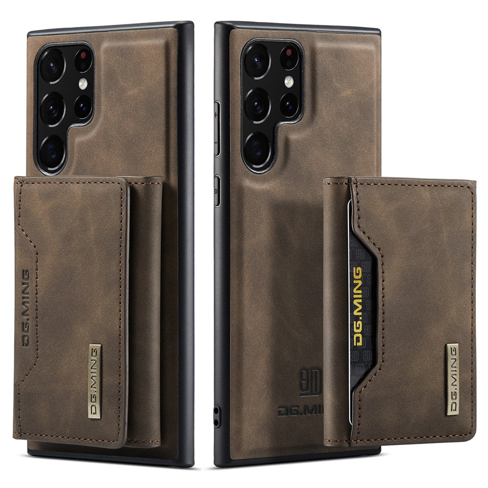 DG.MING M2 Series Anti-fall Magnetic 2-in-1 Wallet Phone Case Shockproof Phone Protector Support Wireless Charging for Samsung Galaxy S22 Ultra 5G
